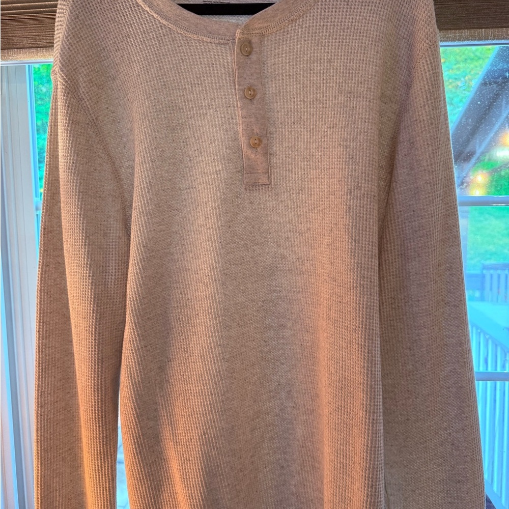 Sonoma Tan/Cream color Crewneck Sweater Soft Knit Classic Design